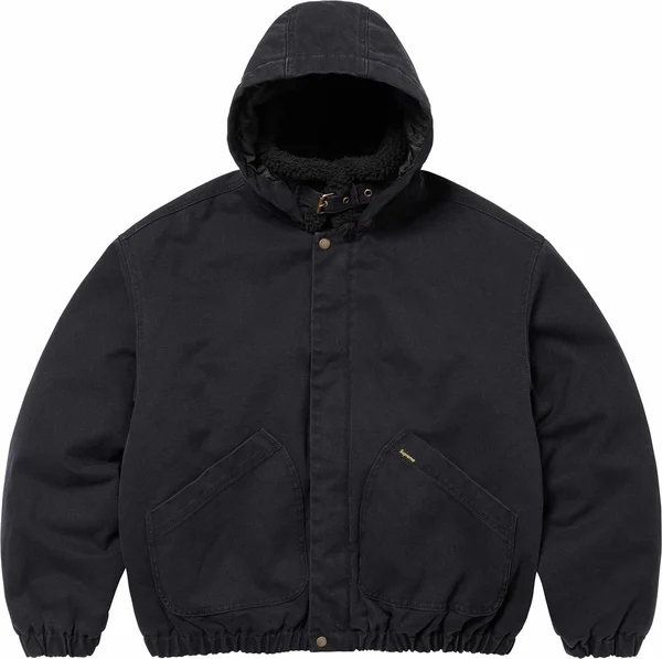 Supreme Faux Shearling Lined Bomber Jacket - Black (front)