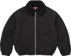 Supreme Faux Shearling Lined Bomber Jacket Black