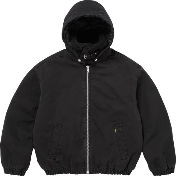 Supreme Faux Shearling Lined Bomber Jacket - Black (front)