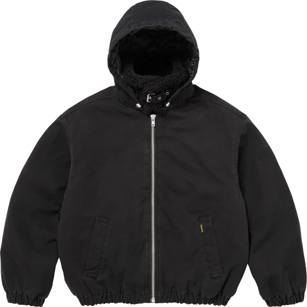 Supreme Faux Shearling Lined Bomber Jacket - Black (front)
