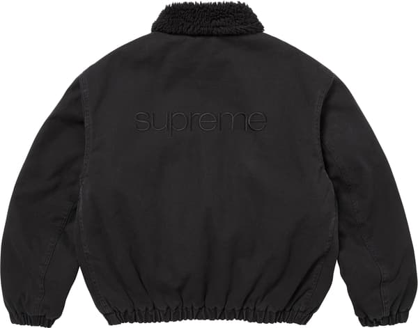 Supreme Faux Shearling Lined Bomber Jacket - Black (front)