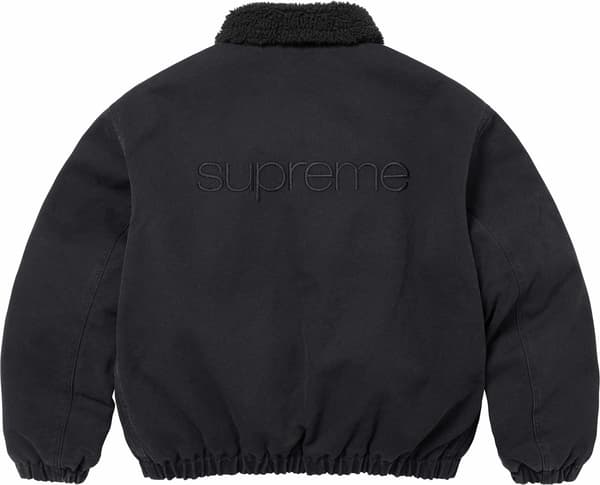 Supreme Faux Shearling Lined Bomber Jacket - Black (front)
