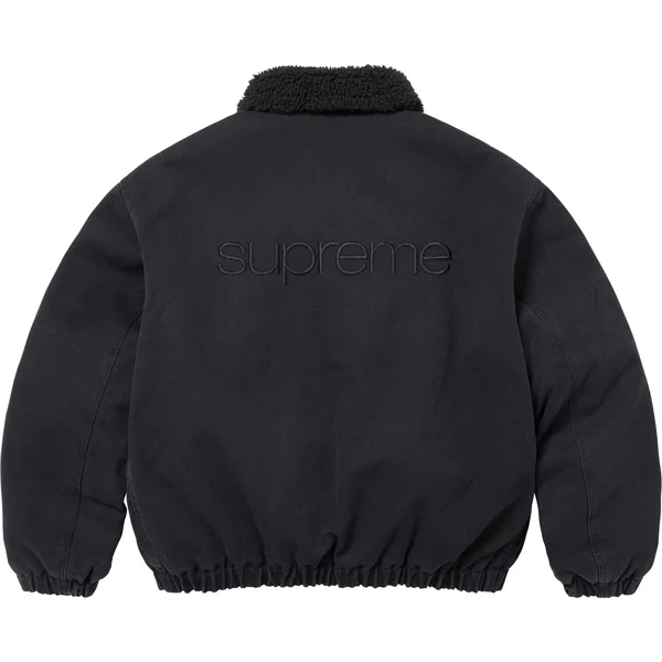 Supreme Faux Shearling Lined Bomber Jacket - Black (front)