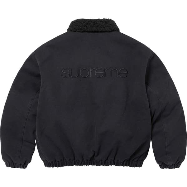Supreme Faux Shearling Lined Bomber Jacket - Black (front)