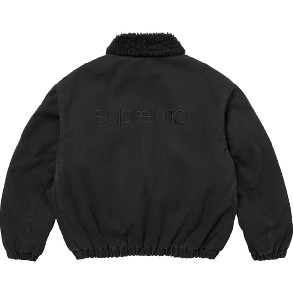 Supreme Faux Shearling Lined Bomber Jacket - Black (front)