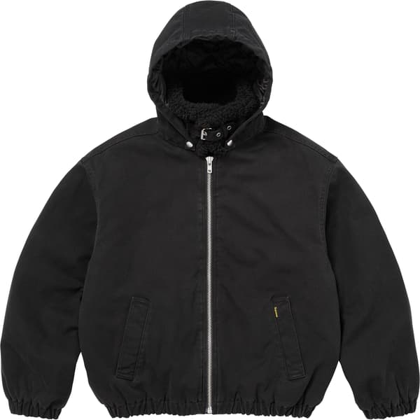 Supreme Faux Shearling Lined Bomber Jacket - Black (front)