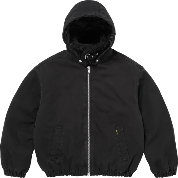 Supreme Faux Shearling Lined Bomber Jacket - Black (front)