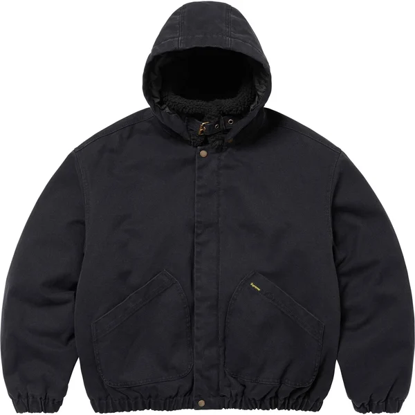Supreme Faux Shearling Lined Bomber Jacket - Black (front)