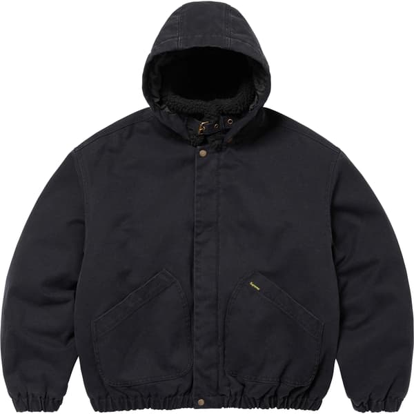 Supreme Faux Shearling Lined Bomber Jacket - Black (front)