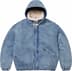 Supreme Faux Shearling Lined Bomber Jacket - Denim (front)