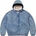 Supreme Faux Shearling Lined Bomber Jacket - Denim (front)