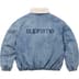 Supreme Faux Shearling Lined Bomber Jacket - Denim (front)
