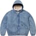 Supreme Faux Shearling Lined Bomber Jacket - Denim (front)