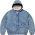 Supreme Faux Shearling Lined Bomber Jacket - Denim (front)
