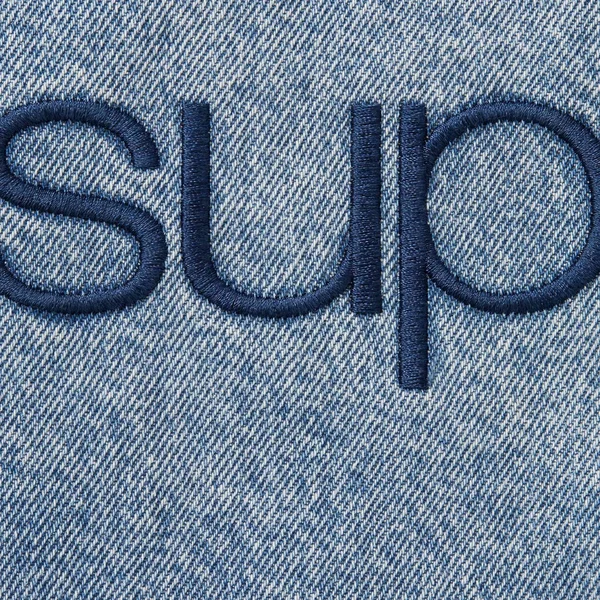 Supreme Faux Shearling Lined Bomber Jacket - Denim (front)
