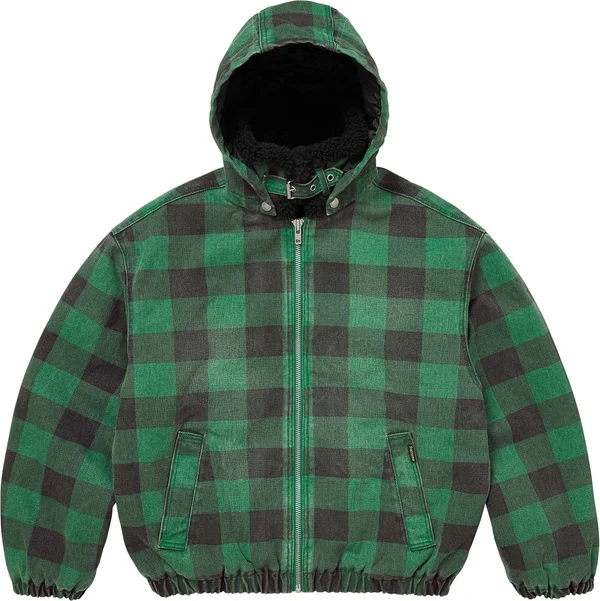 Supreme Faux Shearling Lined Bomber Jacket - Plaid (front)