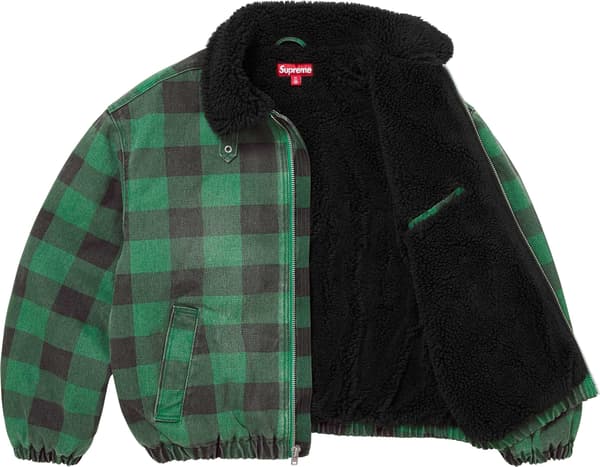 Supreme Faux Shearling Lined Bomber Jacket - Plaid (front)