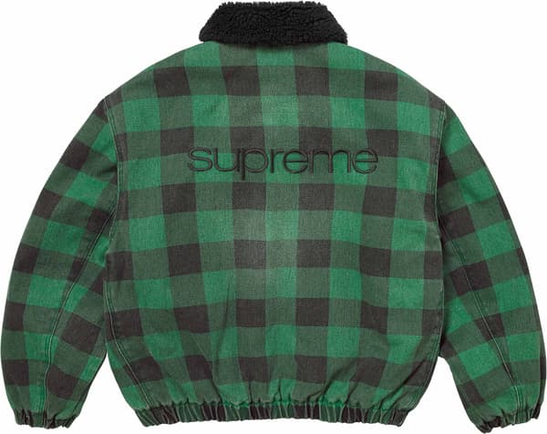 Supreme Faux Shearling Lined Bomber Jacket - Plaid (front)
