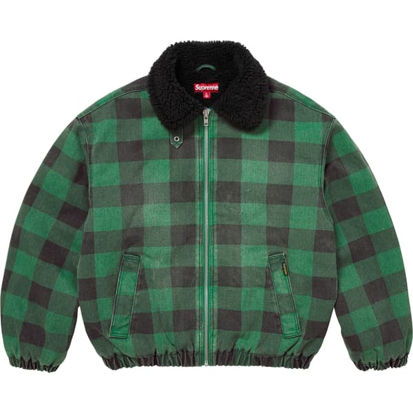 Supreme Faux Shearling Lined Bomber Jacket - Plaid (front)