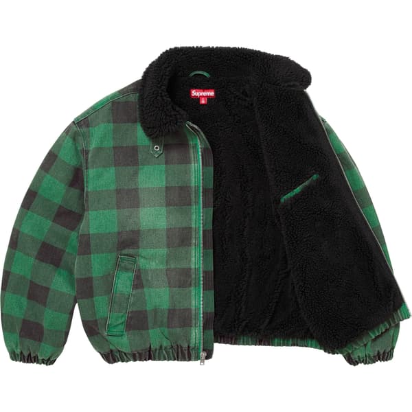 Supreme Faux Shearling Lined Bomber Jacket - Plaid (front)