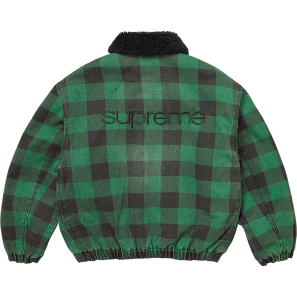 Supreme Faux Shearling Lined Bomber Jacket - Plaid (front)
