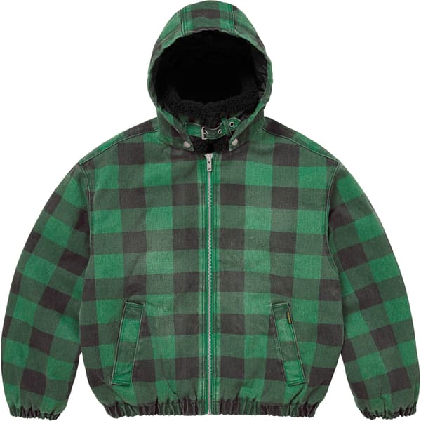 Supreme Faux Shearling Lined Bomber Jacket - Plaid (front)