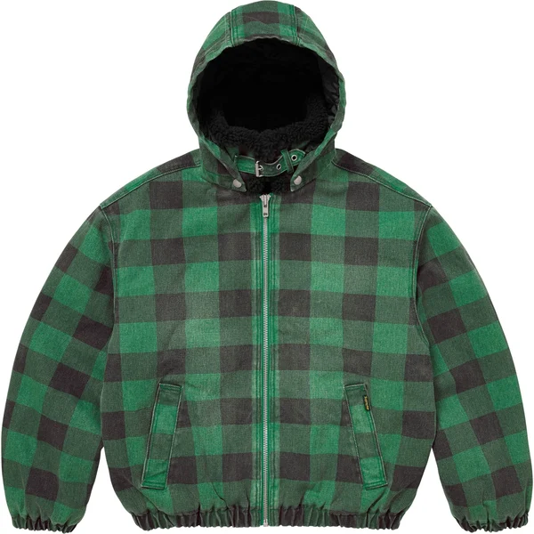 Supreme Faux Shearling Lined Bomber Jacket - Plaid (front)