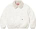 Supreme Faux Shearling Lined Bomber Jacket - White (front)