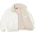 Supreme Faux Shearling Lined Bomber Jacket - White (front)