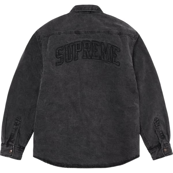Supreme Faux Shearling Lined Work Shirt - Black Denim (front)