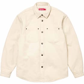 Supreme Faux Shearling Lined Work Shirt Natural