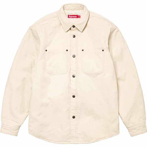 Supreme Faux Shearling Lined Work Shirt - Natural (front)