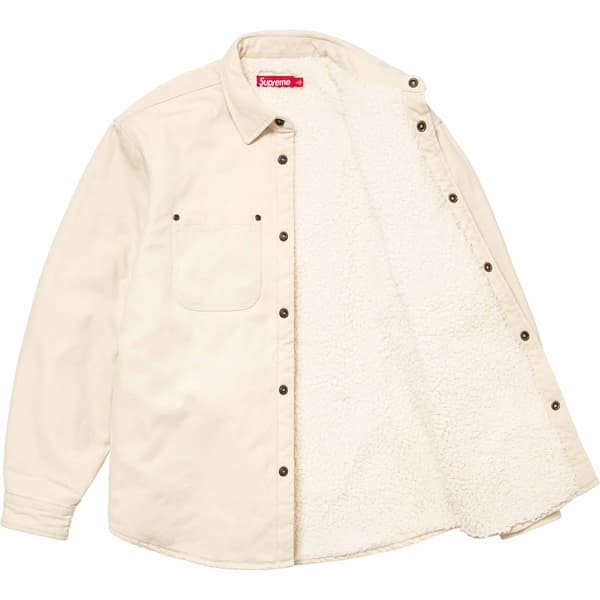 Supreme Faux Shearling Lined Work Shirt - Natural (front)