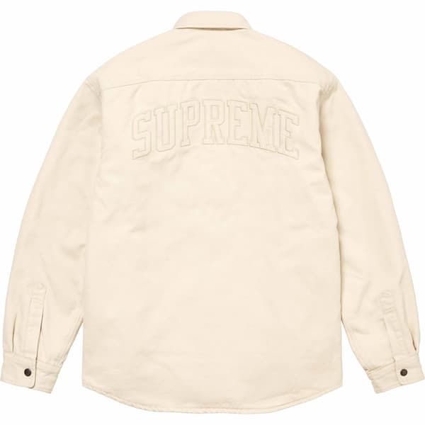 Supreme Faux Shearling Lined Work Shirt - Natural (front)