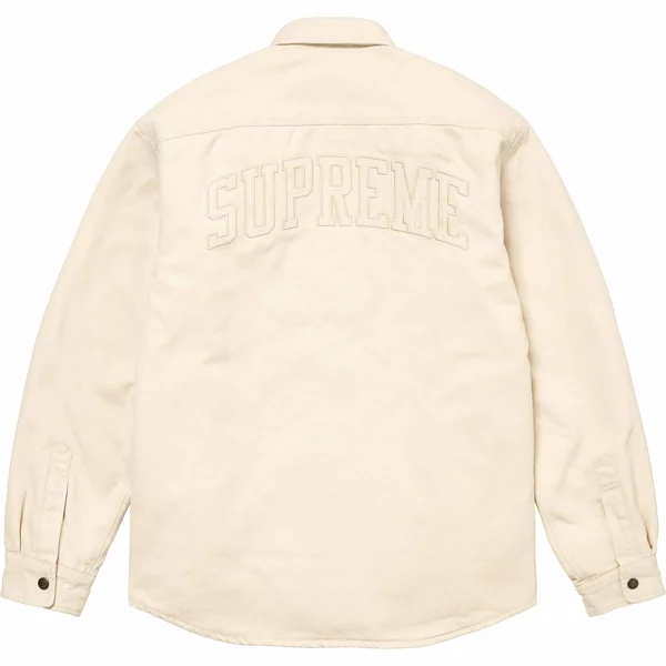 Supreme Faux Shearling Lined Work Shirt - Natural (front)