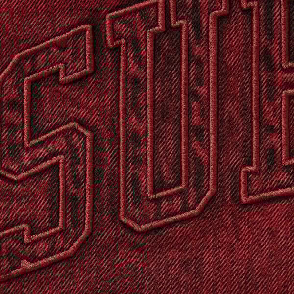 Supreme Faux Shearling Lined Work Shirt - Red Denim (front)