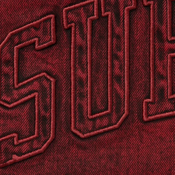 Supreme Faux Shearling Lined Work Shirt - Red Denim (front)