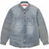 Supreme Faux Shearling Lined Work Shirt - Washed Indigo Denim (front)