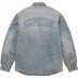 Supreme Faux Shearling Lined Work Shirt - Washed Indigo Denim (front)