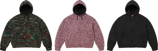 Supreme Faux Shearling Lined Zip Up Hooded Sweater - Product Image
