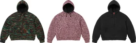 Supreme Faux Shearling Lined Zip Up Hooded Sweater