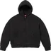 Supreme Faux Shearling Lined Zip Up Hooded Sweater - Black (front)