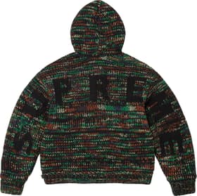 Supreme Faux Shearling Lined Zip Up Hooded Sweater Green Mélange