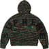 Supreme Faux Shearling Lined Zip Up Hooded Sweater - Green Mélange (front)