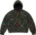 Supreme Faux Shearling Lined Zip Up Hooded Sweater - Green Mélange (front)