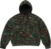 Supreme Faux Shearling Lined Zip Up Hooded Sweater - Green Mélange (front)