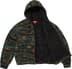 Supreme Faux Shearling Lined Zip Up Hooded Sweater - Green Mélange (front)