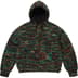 Supreme Faux Shearling Lined Zip Up Hooded Sweater - Green Mélange (front)