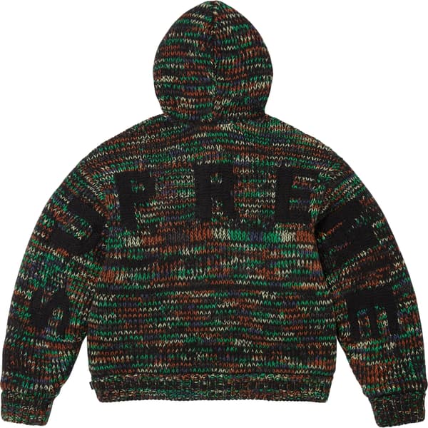 Supreme Faux Shearling Lined Zip Up Hooded Sweater - Green Mélange (front)