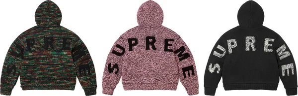 Supreme Faux Shearling Lined Zip Up Hooded Sweater - Group Shots (front)